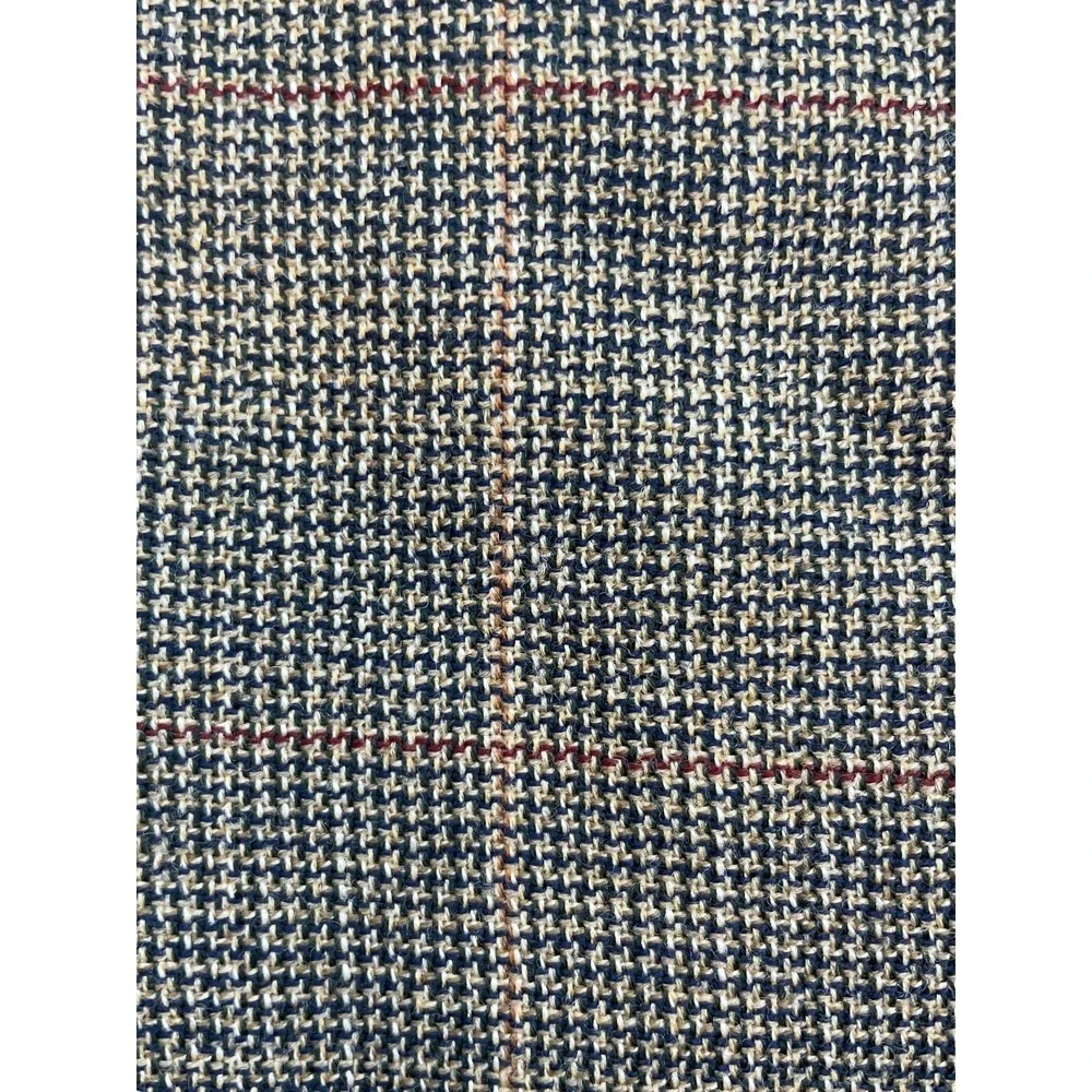 Jos A Bank Blazer Mens 46R Windowpane Houndstooth 100% Wool Single Breast